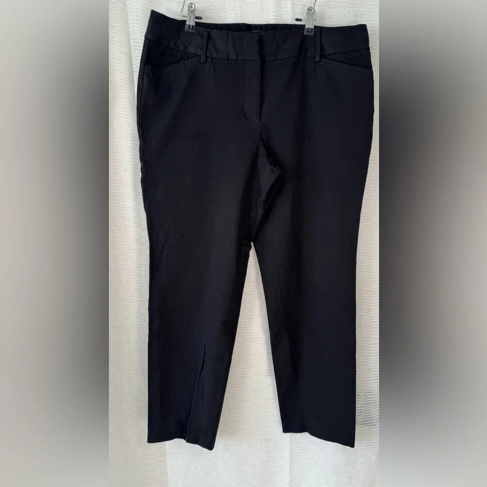 Talbots Newport Black Ponte Ankle Trouser Size 16